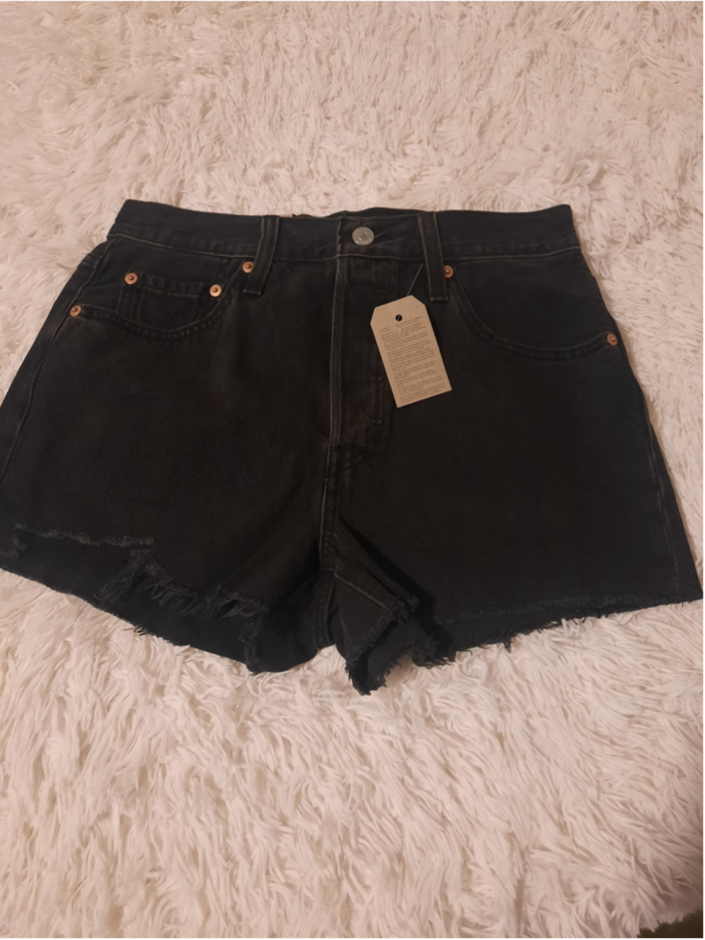 Women's High-Rise Black Denim Cutoff Shorts